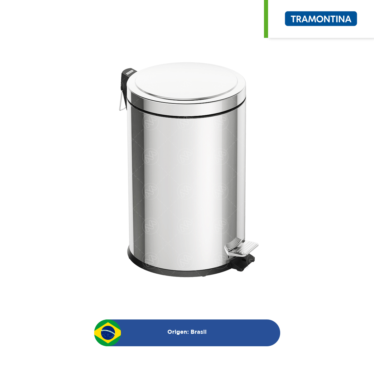 bote de basura acero inoxidable con pedal tramontina brasil plus 20 30 l vistas 001