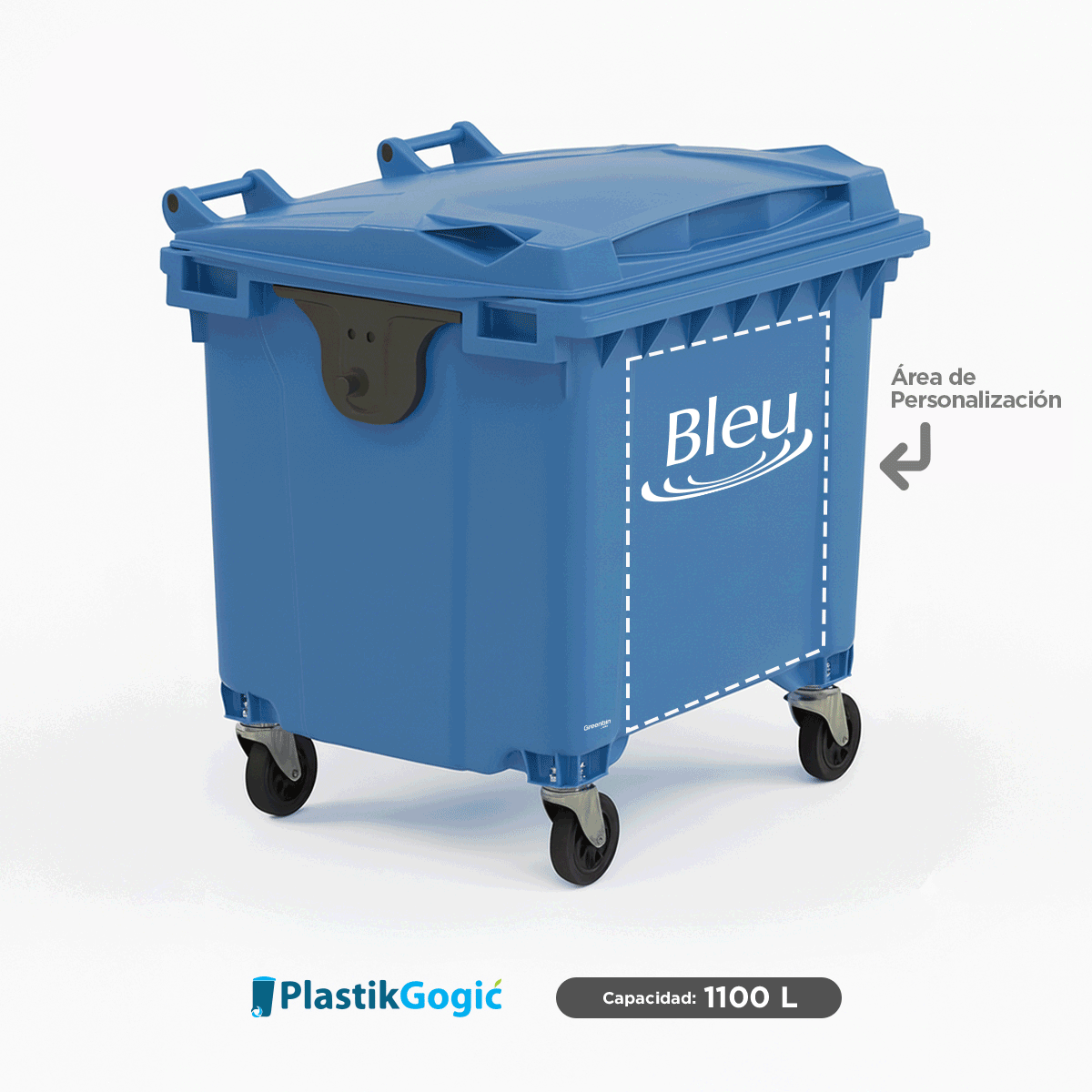 contenedor con 4 ruedas plastik gogic 1100 l personalizados 001