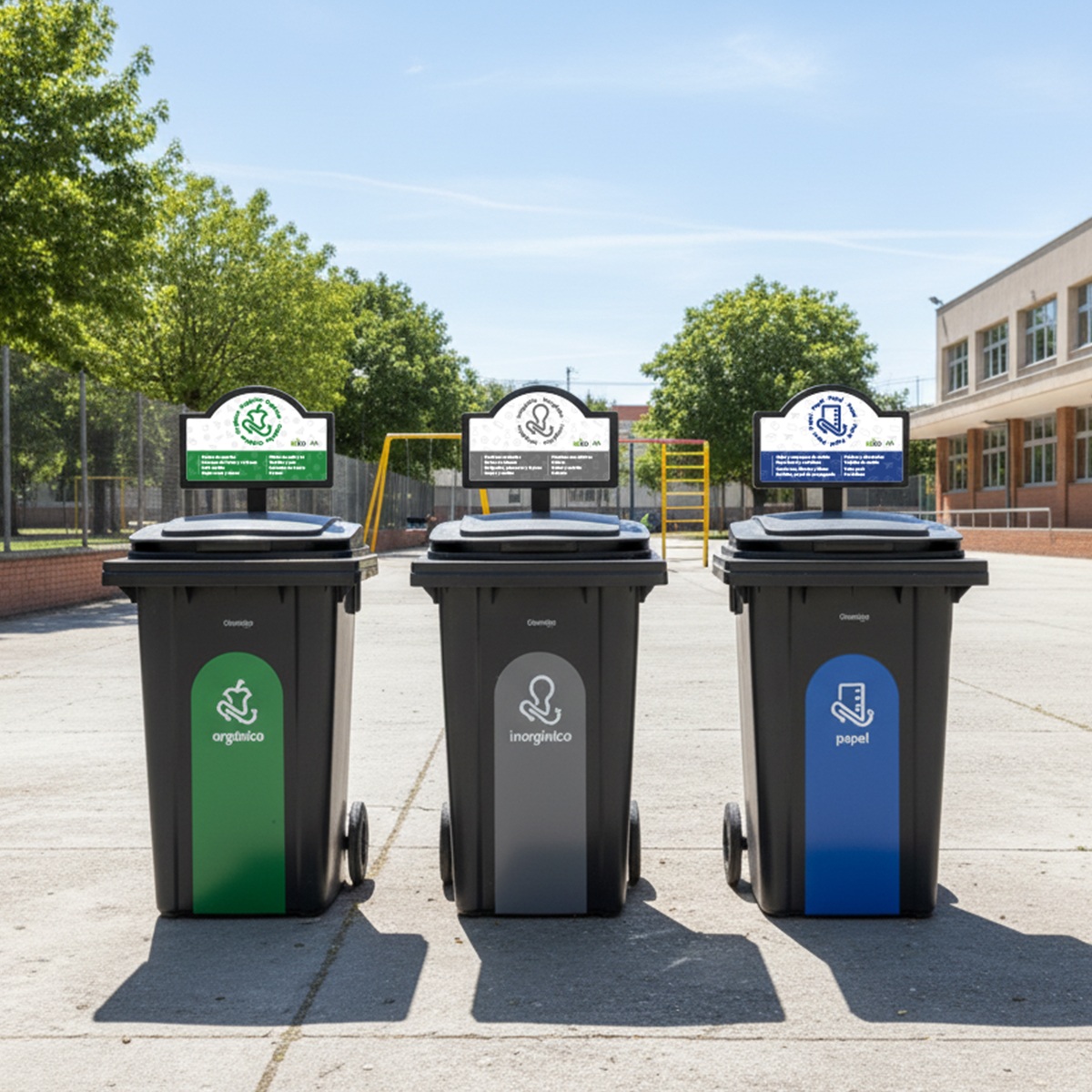 estacion ecologica contenedor con 2 ruedas plastik gogic 240 l montaje 002