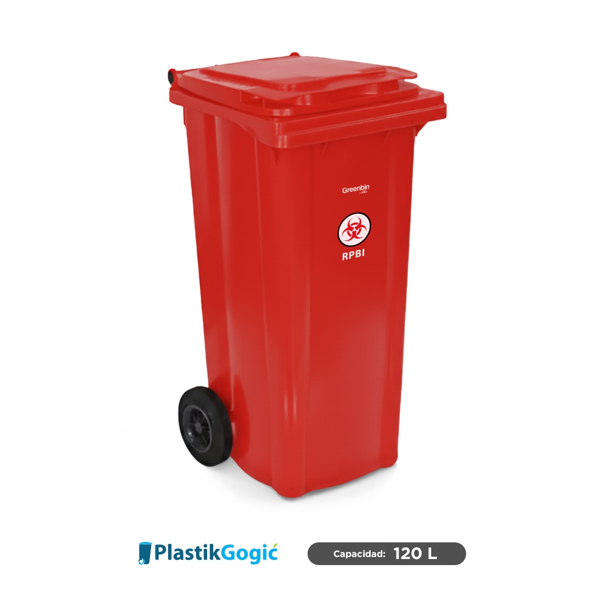 contenedor con 2 ruedas plastik gogic 120 l rpbi rojo 001