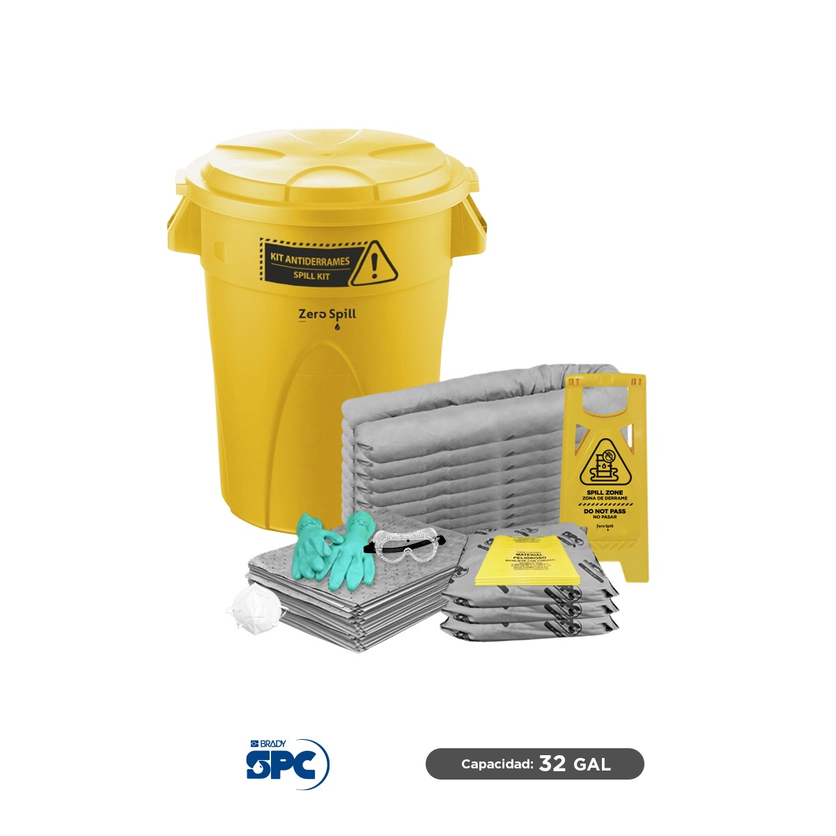 kit antiderrames elite universal no quimicos brady spc 32 gal 001