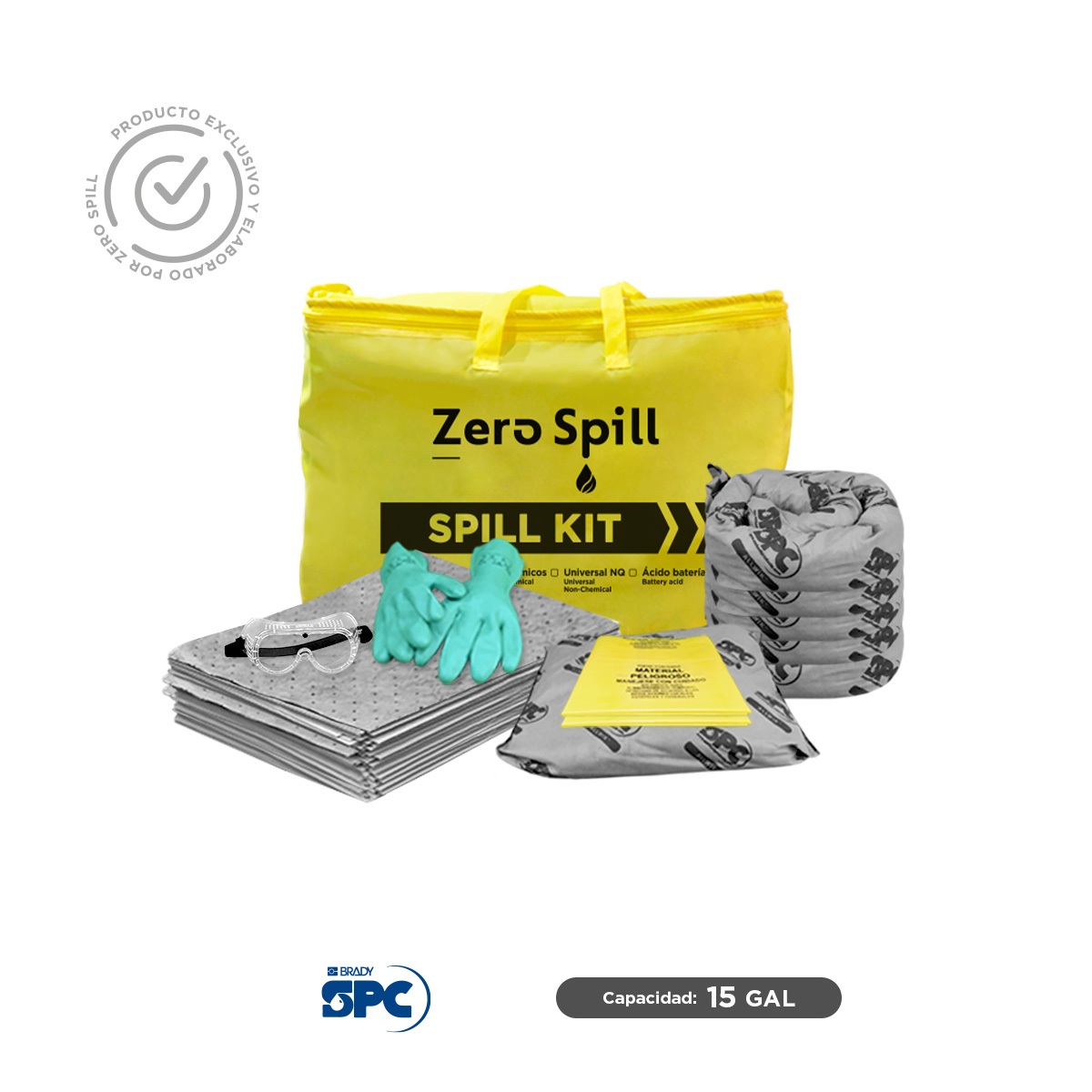 kit antiderrames portatil universal brady spc 15 gal 001