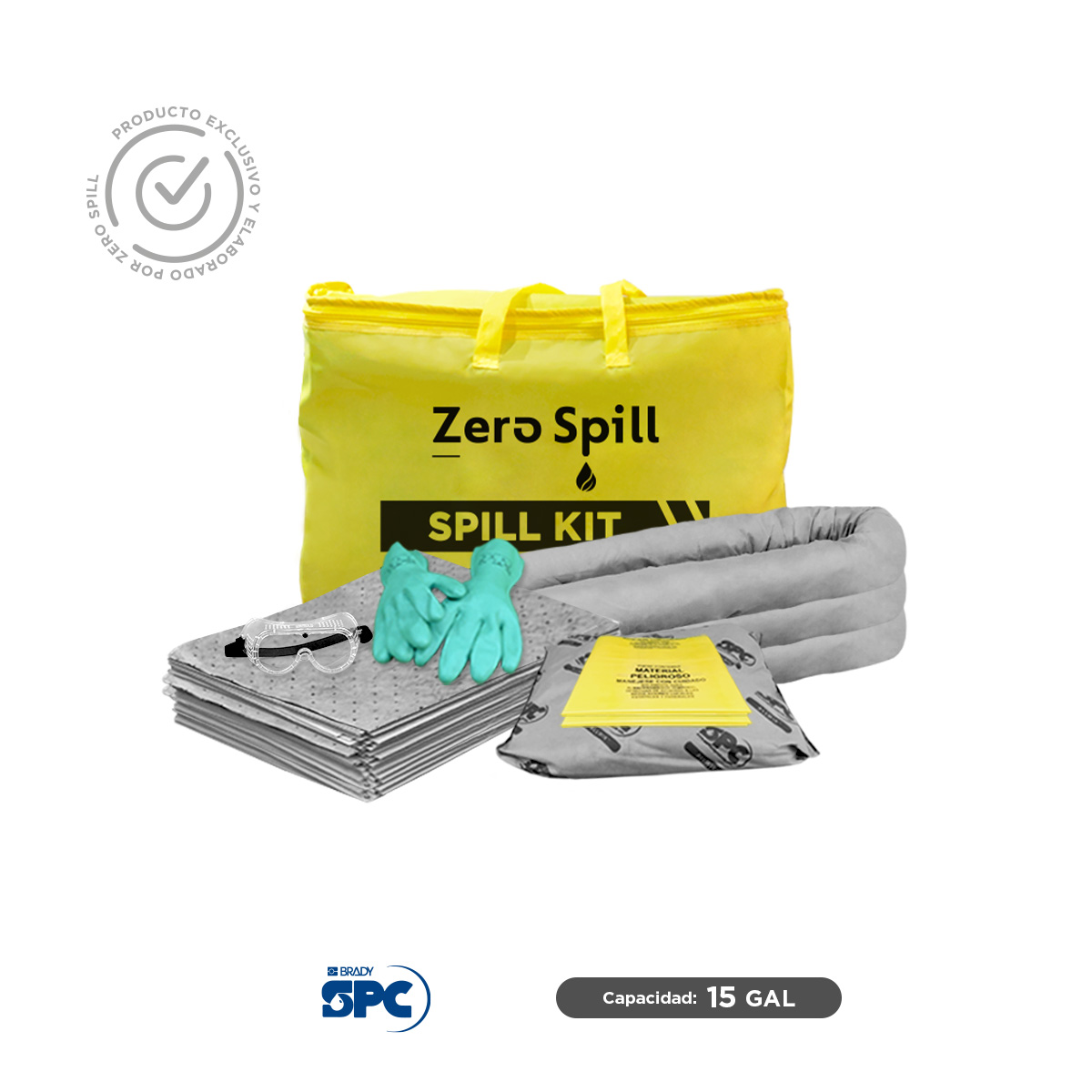 kit antiderrames portatil universal no quimicos brady spc 15 gal 001