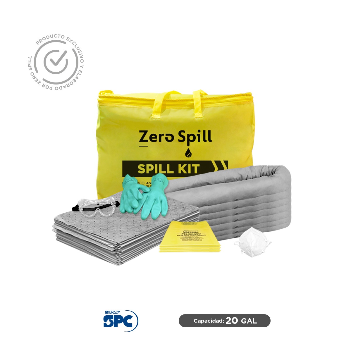kit antiderrames portatil universal no quimicos brady spc 20 gal 001