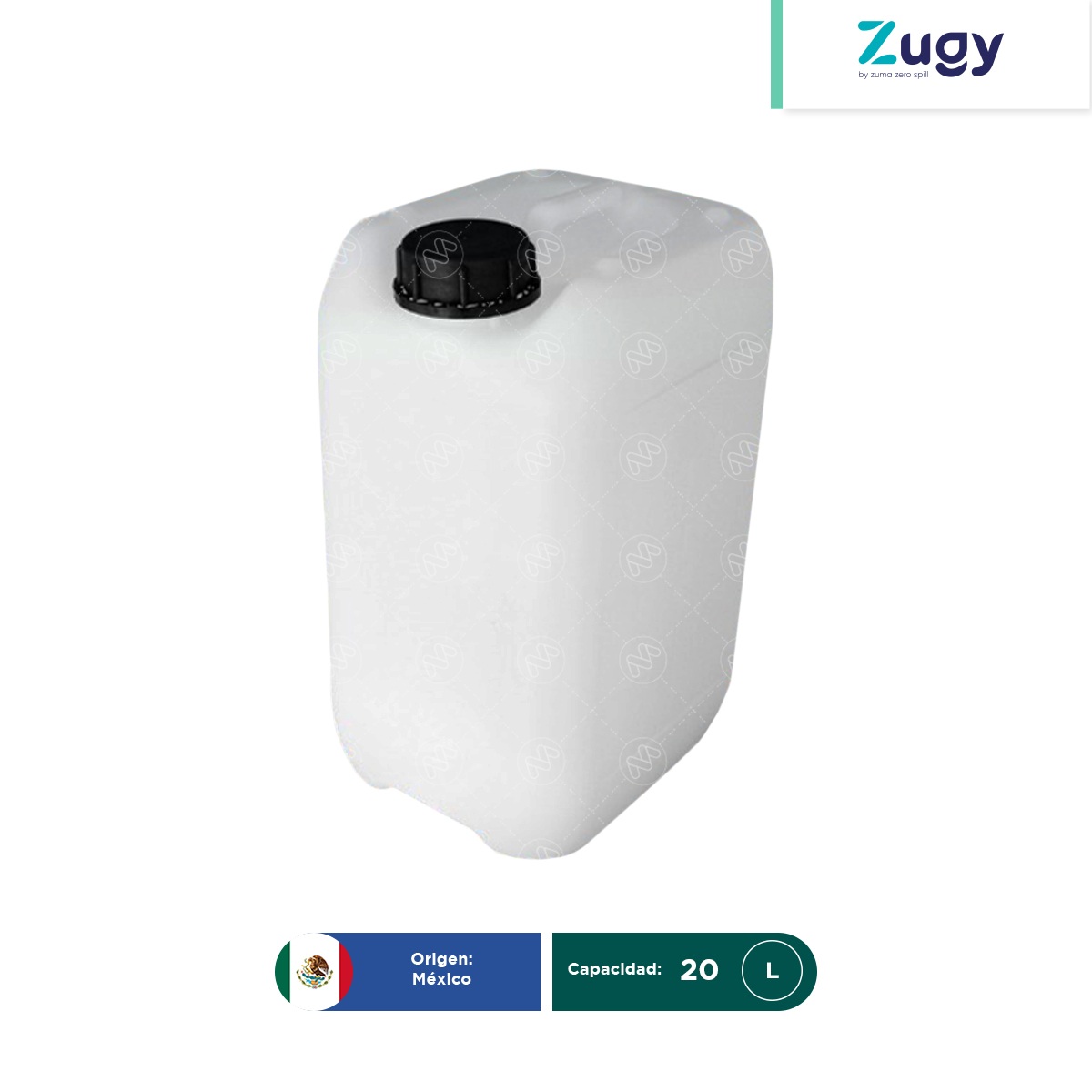 garrafa de plastico apilable zugy 20 l blanco 001