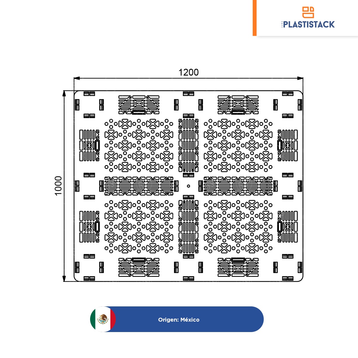 tarima de plastico para rack novapal 200 rep con largueros 120 x 100 x 16 5 cm roja 002
