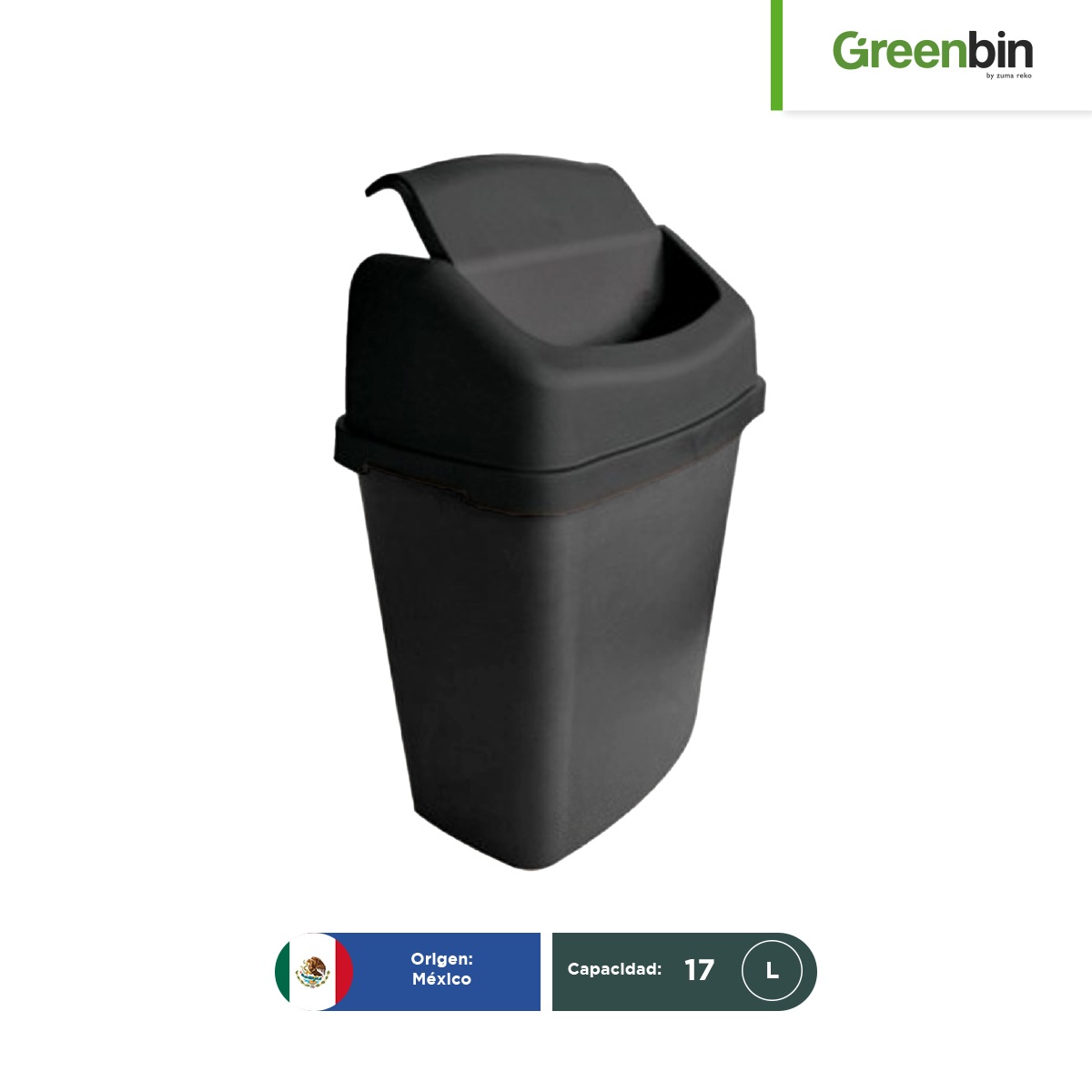 bote-de-basura-rectangular-tapa-vaiven-greenbin-17-l-negro-001 bote de basura rectangular tapa vaiven greenbin 17 l negro 001