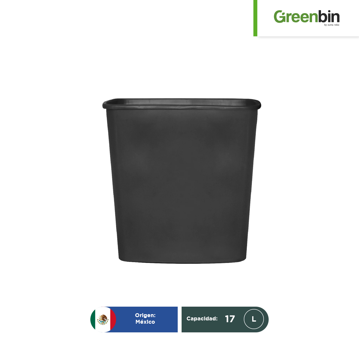 cesto rectangular greenbin 17 l ng 001