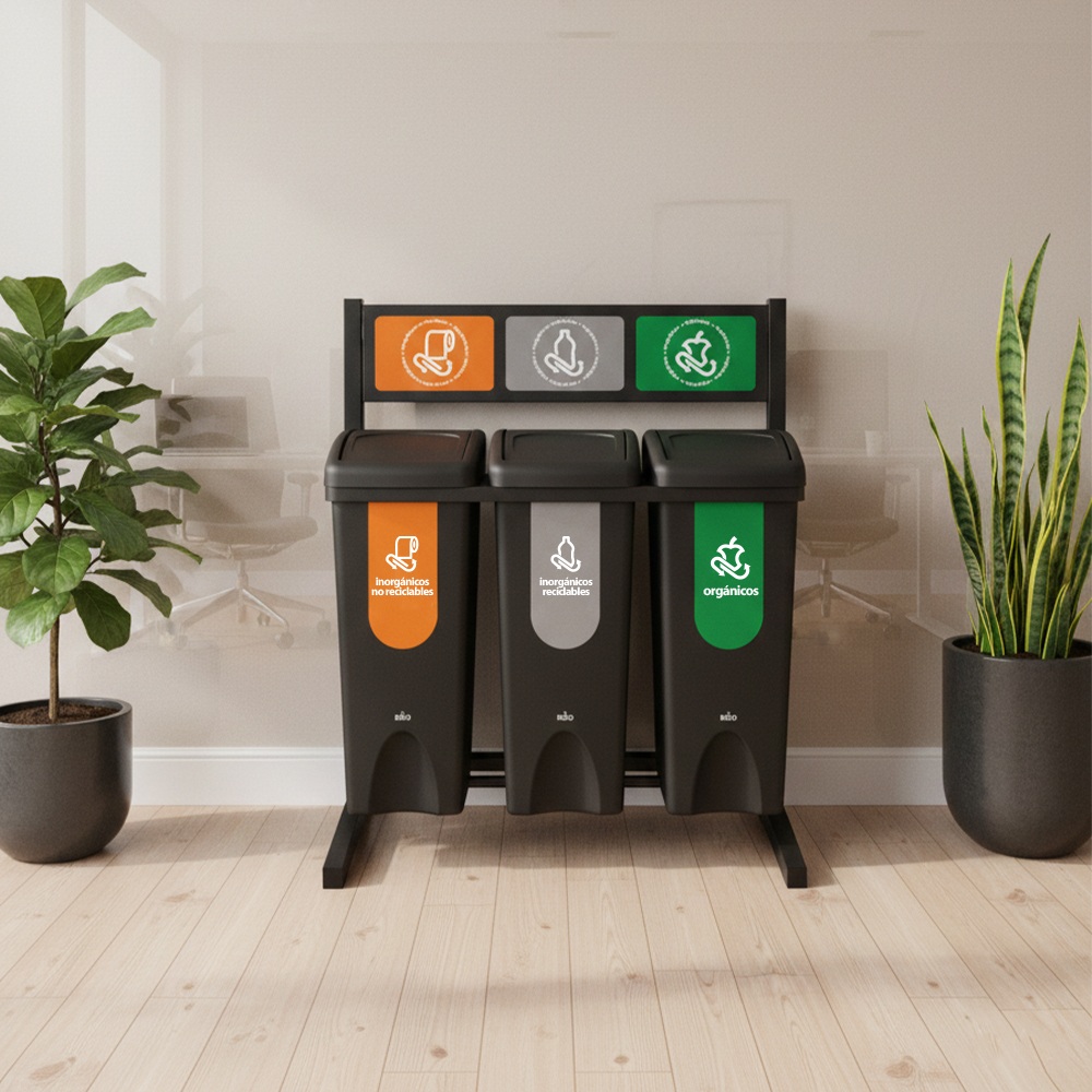 estacion ecologica con base l 3 divisiones con estra tapa vaiven 53 l negro govierno cdmx 002