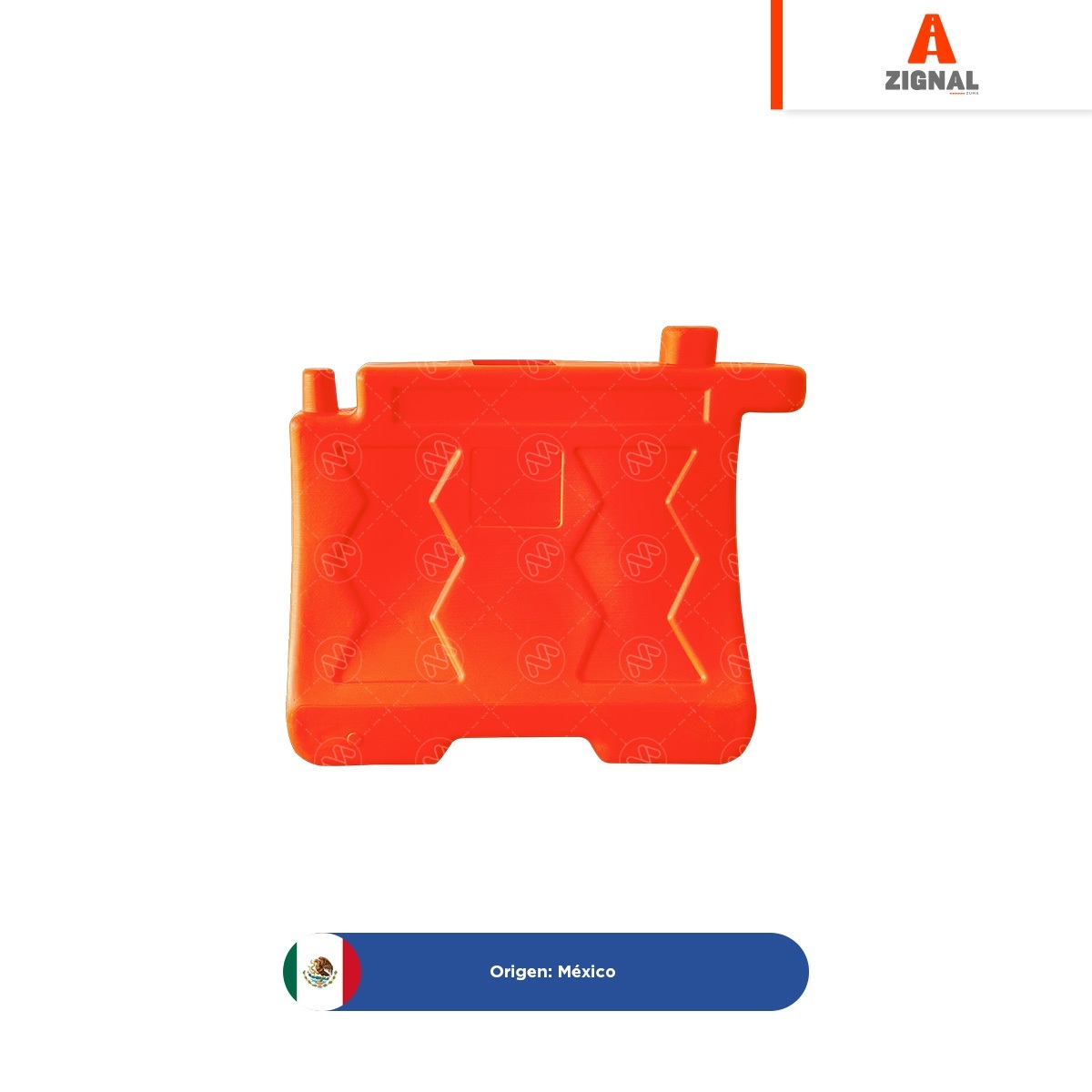 barrera vial sin reflejante 100 x 75 x 50 cm zignal naranja 001