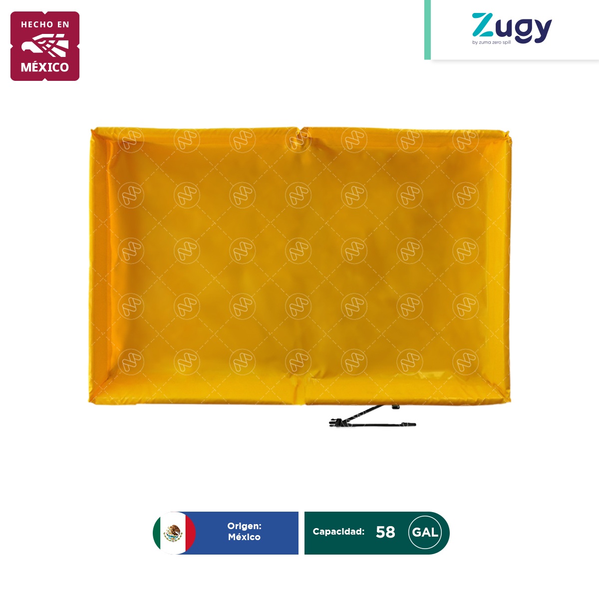 berma portatil de pvc para derrames zugy 120x180 cm 58 gal hm 004