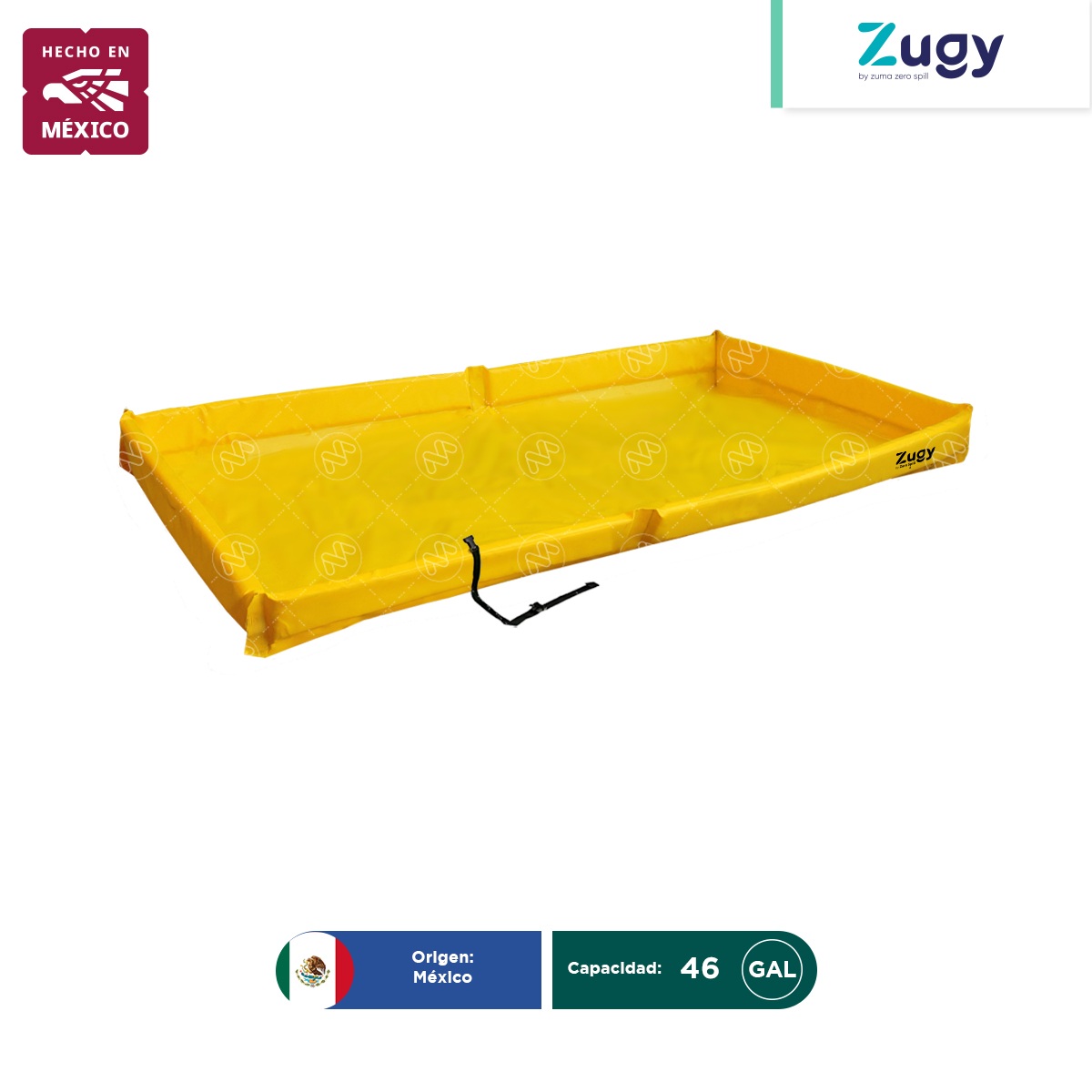berma portatil de pvc para derrames zugy 90x180 cm 46 gal hm 005