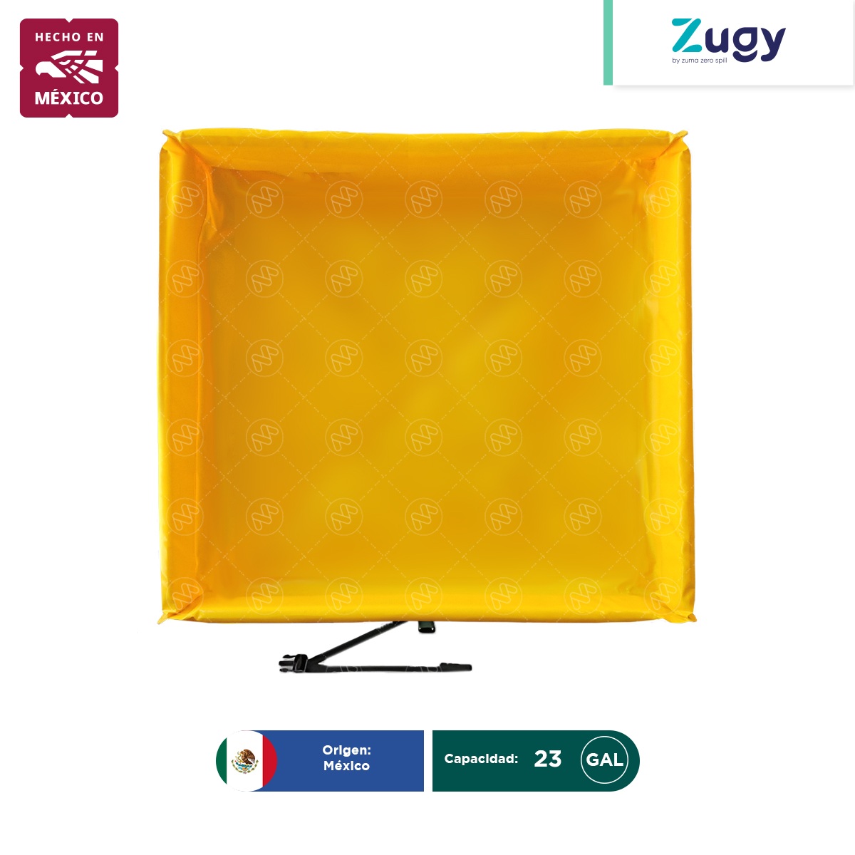 berma portatil de pvc para derrames zugy 90x90 cm 23 gal hm 004