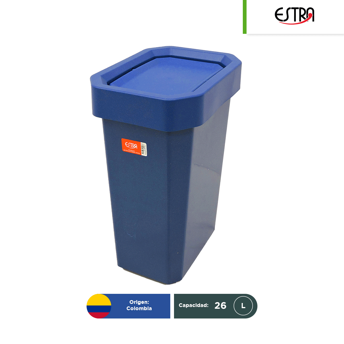 bote de basura con tapa vaiven estra ecobins 26 l vistas 001