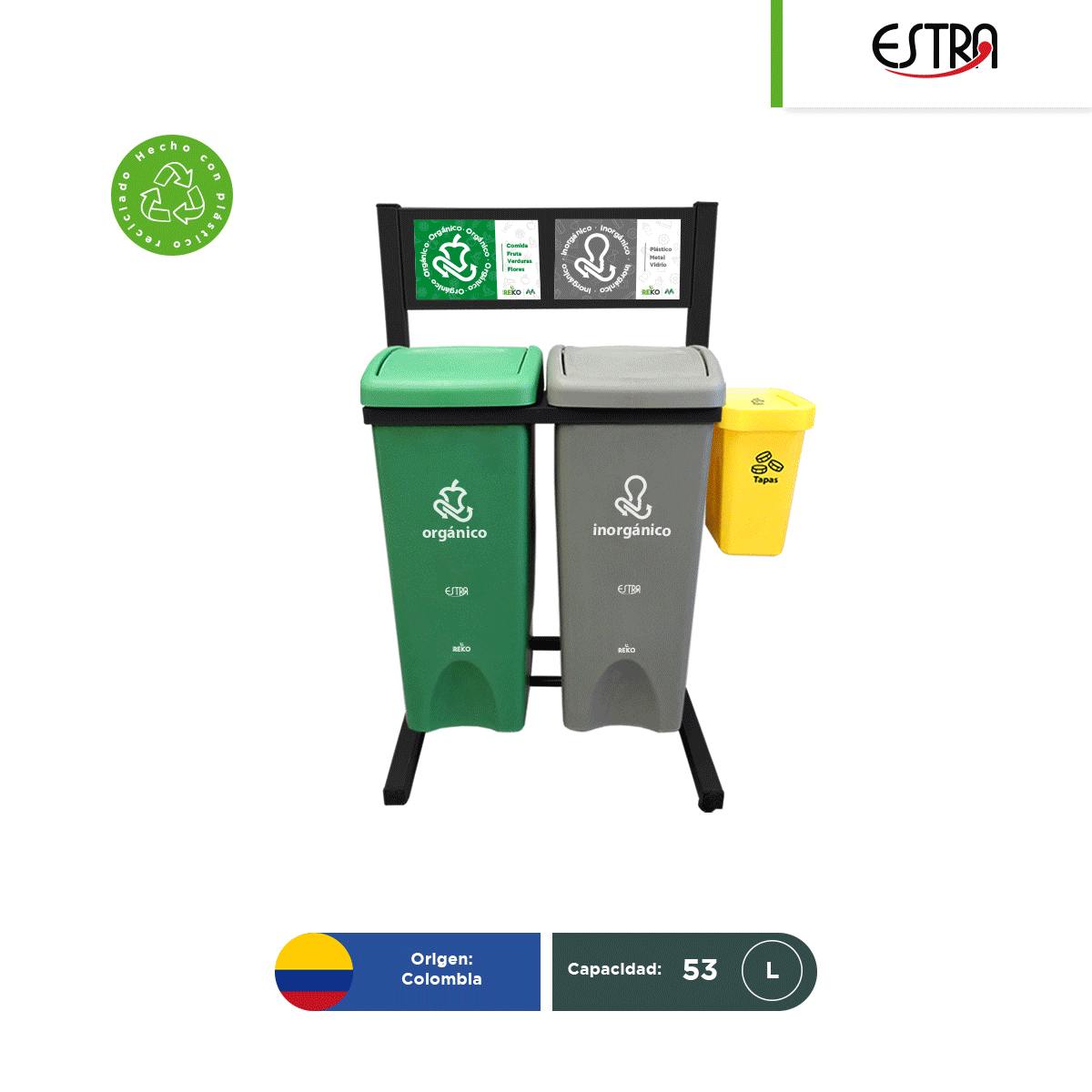 estacion ecologica con base l 2 a 5 divisiones estra mr tapa vaiven 53 l tapitas vistas 001