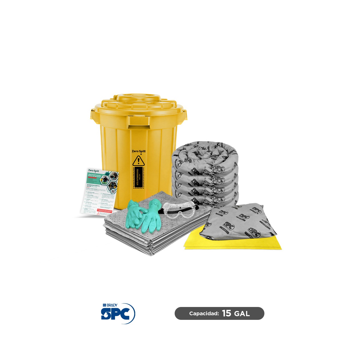 kit antiderrames tambo universal brady spc 15 gal 001