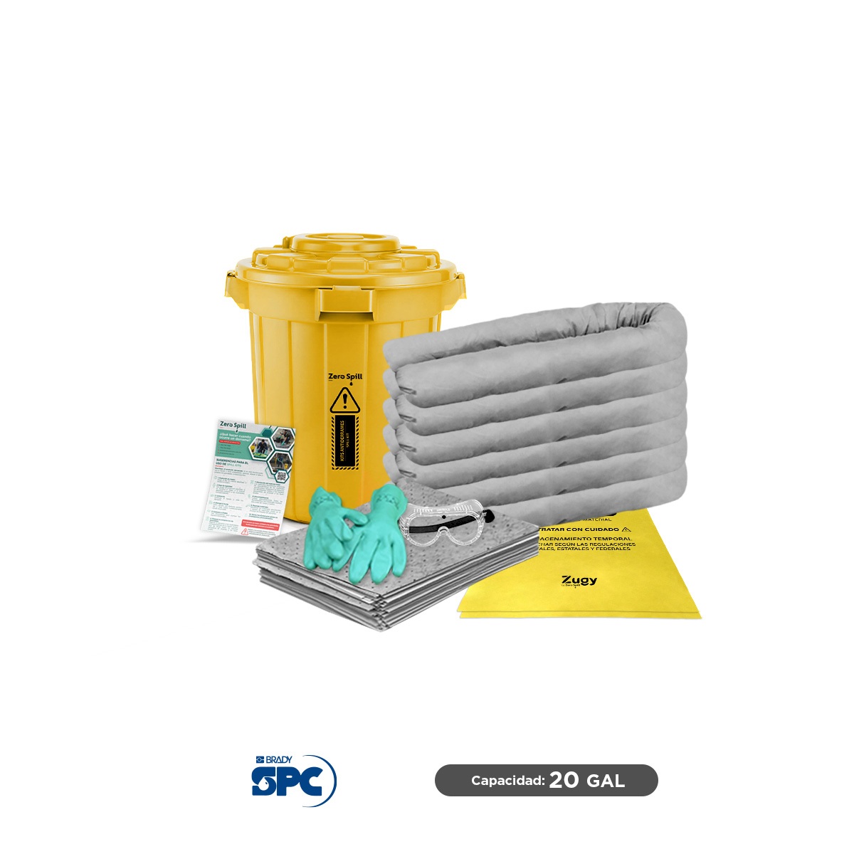 kit antiderrames tambo universal no quimicos brady spc 20 gal 001