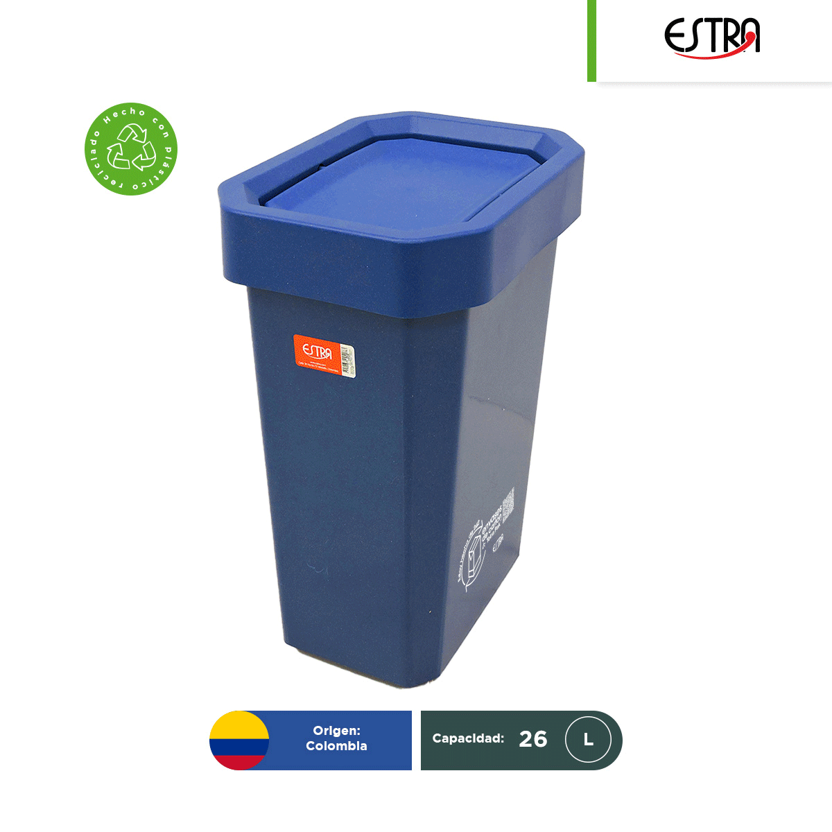 bote de basura con tapa vaiven estra ecobins 26 l vistas 002