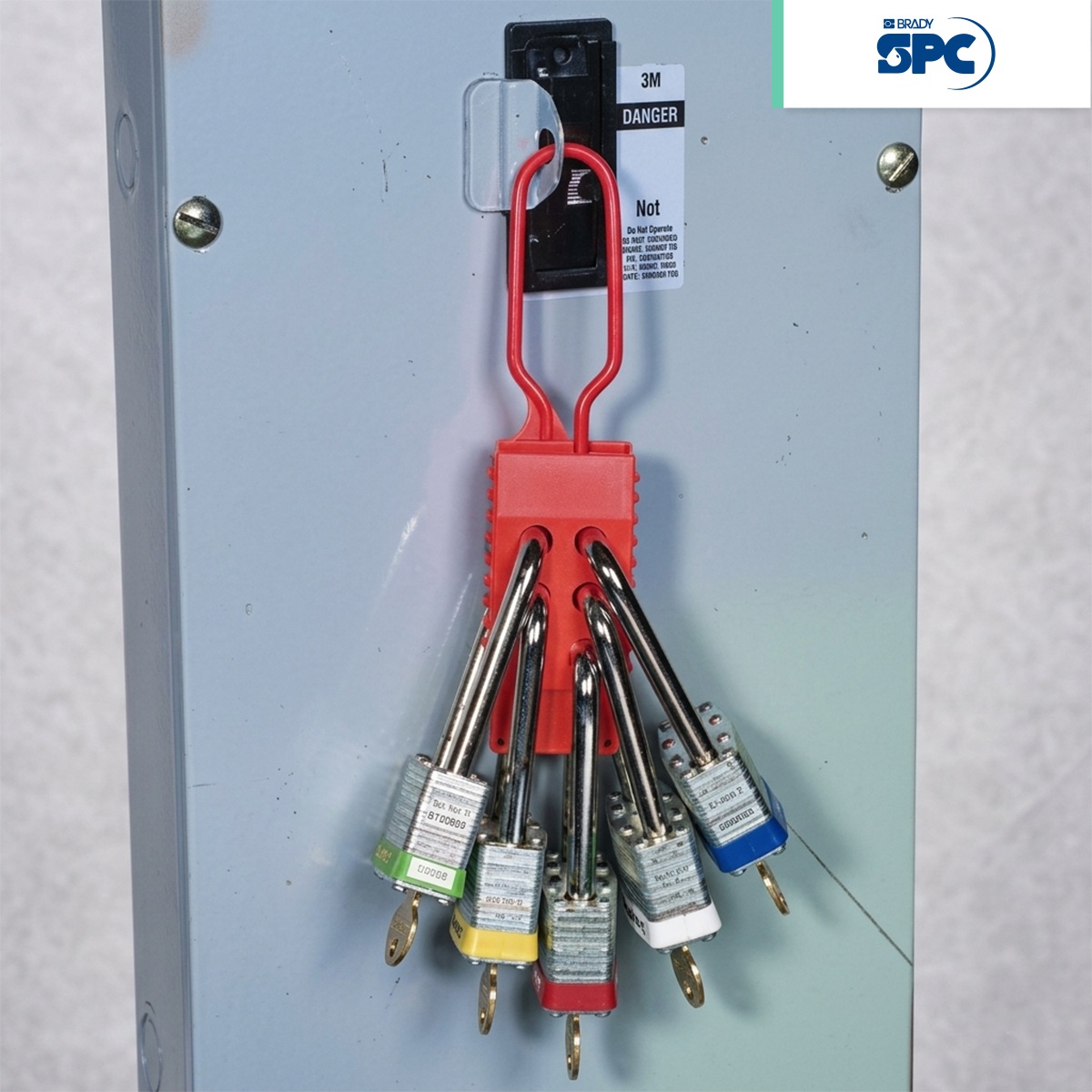 cerrojo de nylon para bloqueo brady spc rojo 002