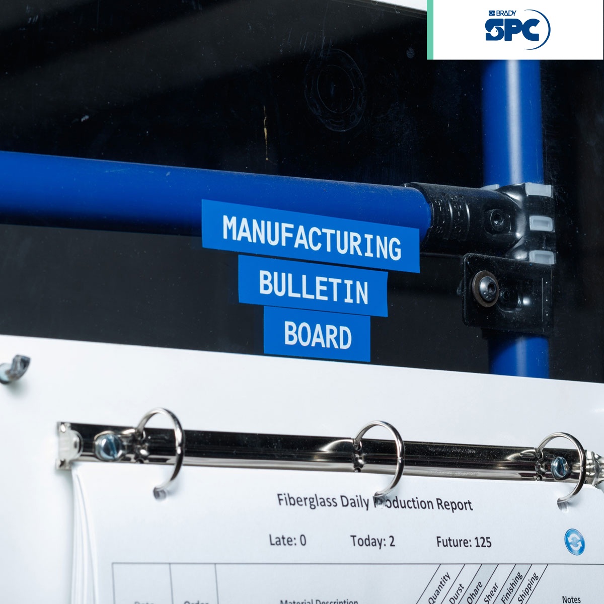 cinta de etiquetas vinil blanco sobre azul m21 05 pulgadas brady spc 003