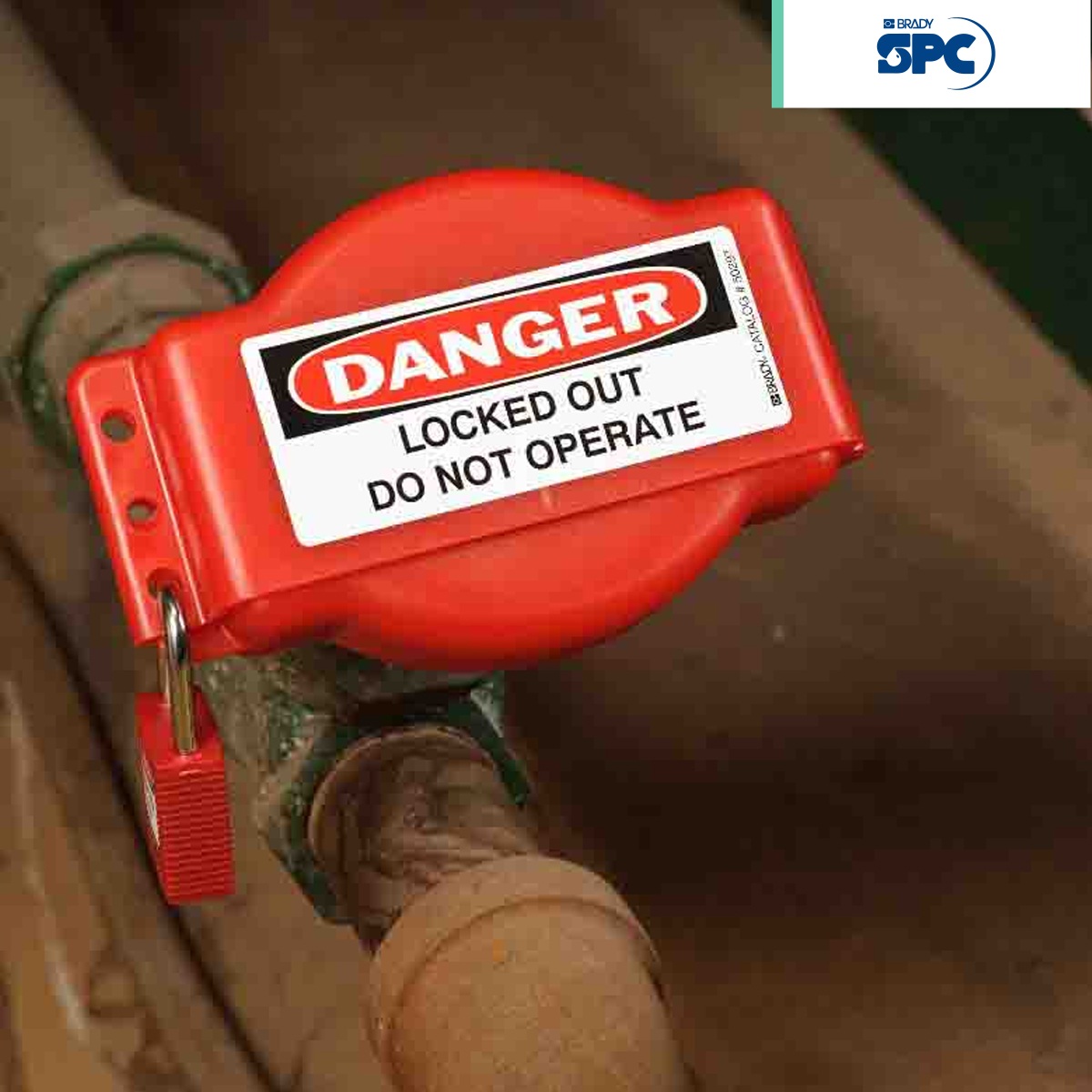 dispositivo de bloqueo ajustable para valvulas de compuerta brady spc rojo 002