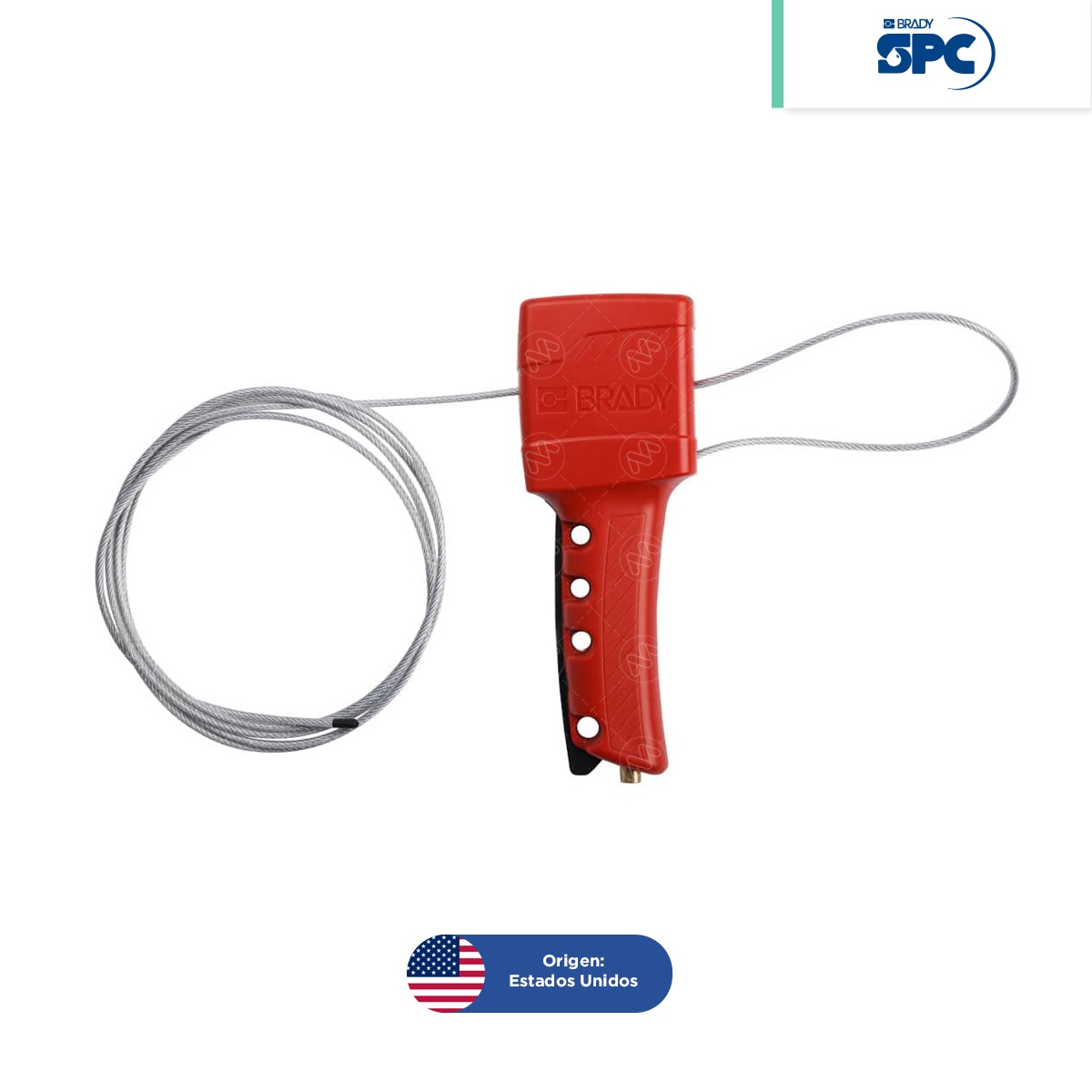dispositivo de bloqueo de cable multiusos cable de acero recubierto de pvc brady spc rojo 001