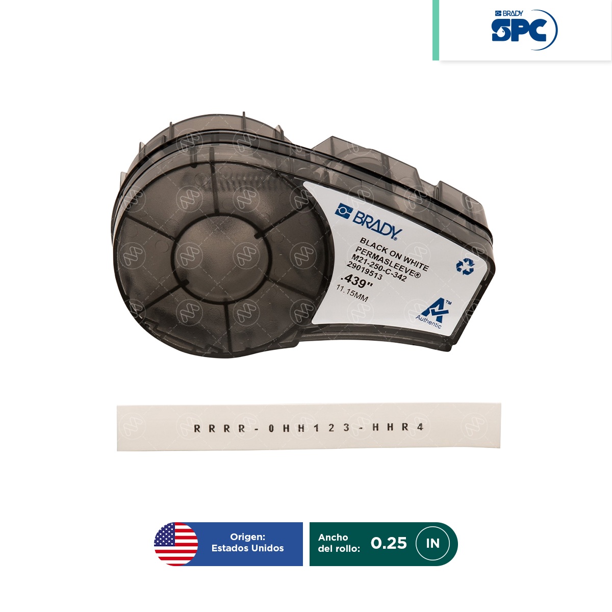 etiquetas termocontractiles para alambre negra sobre blanco m21 0 25 pulgadas brady spc 001