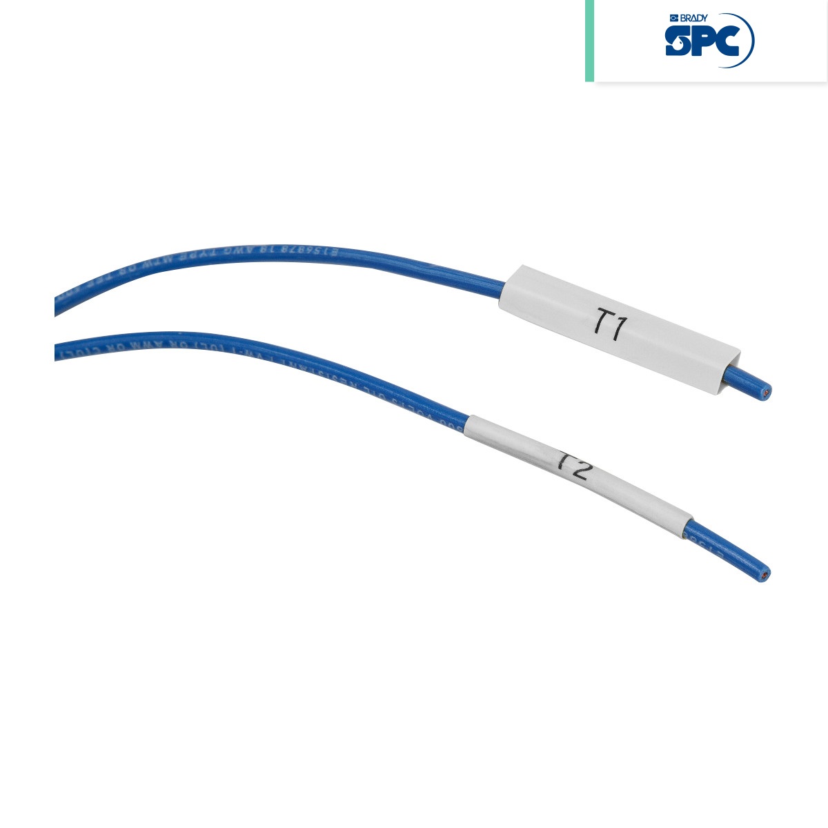 etiquetas termocontractiles para alambre negra sobre blanco m21 0 25 pulgadas brady spc 002