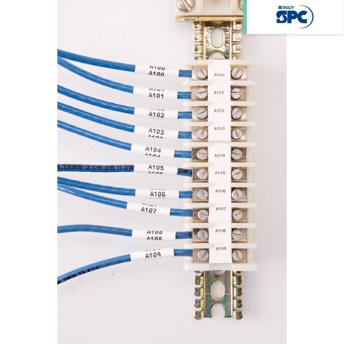 etiquetas termocontractiles para alambre negra sobre blanco m21 0 25 pulgadas brady spc 003