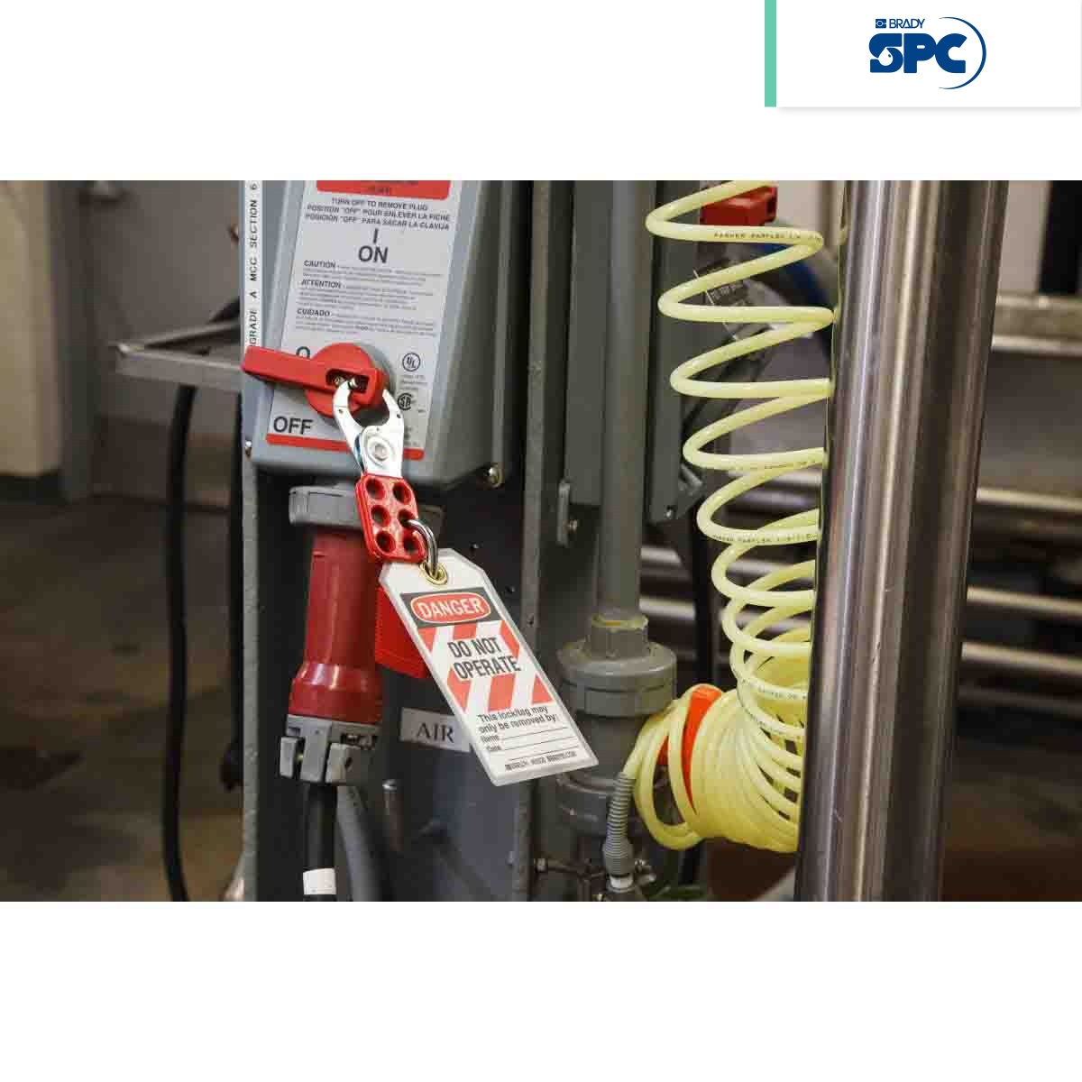 paq 25 tarjetas de bloqueo con mensaje peligro no operar brady spc rojo 002