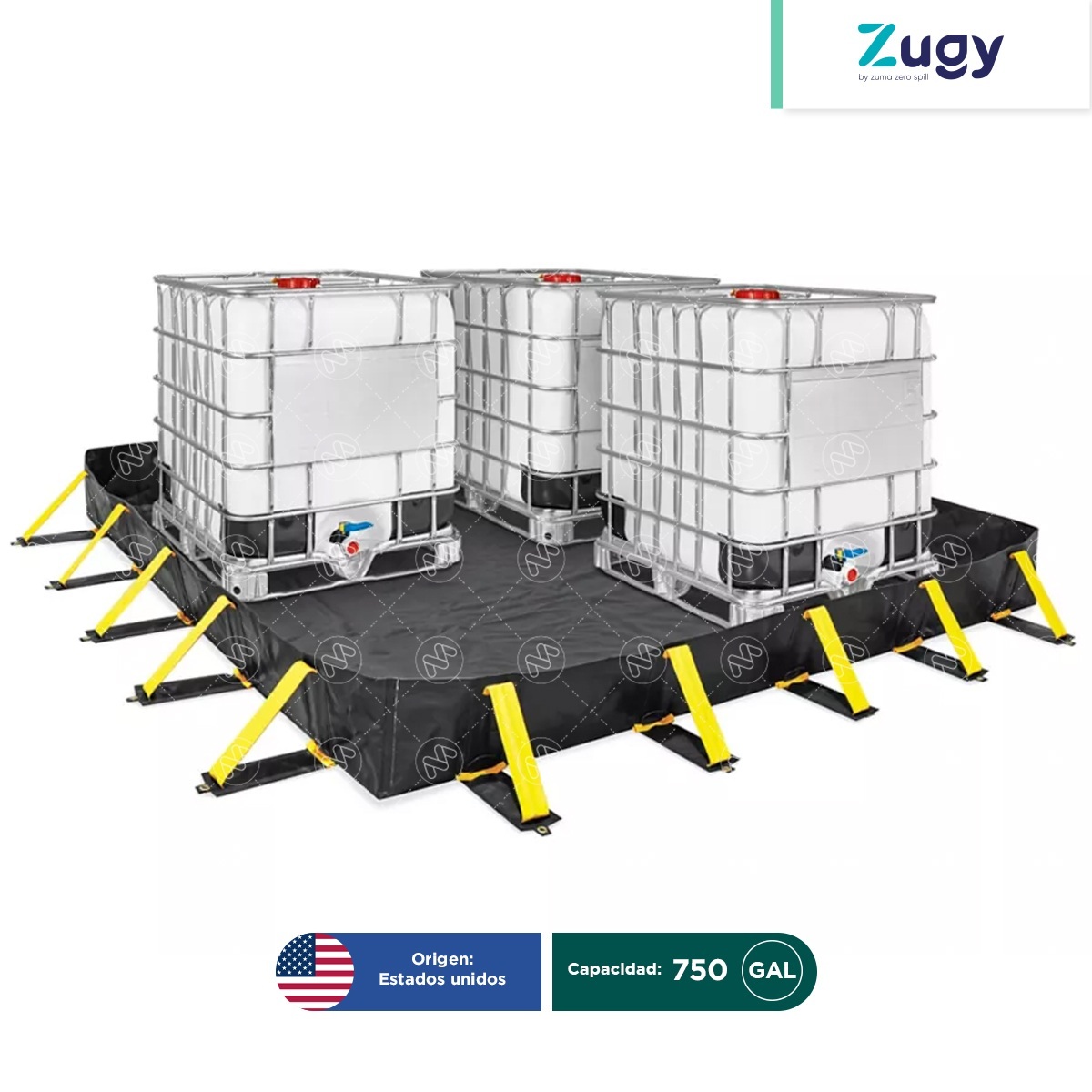 berma plegable para derrames con soporte zugy 750 gal 001