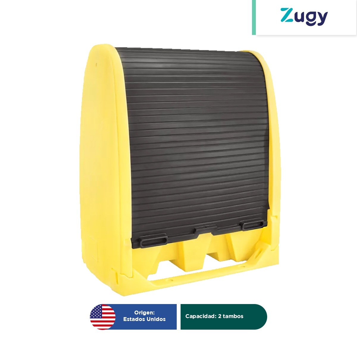 cobertizo para control de derrames para 2 tambos zugy amarillo 001