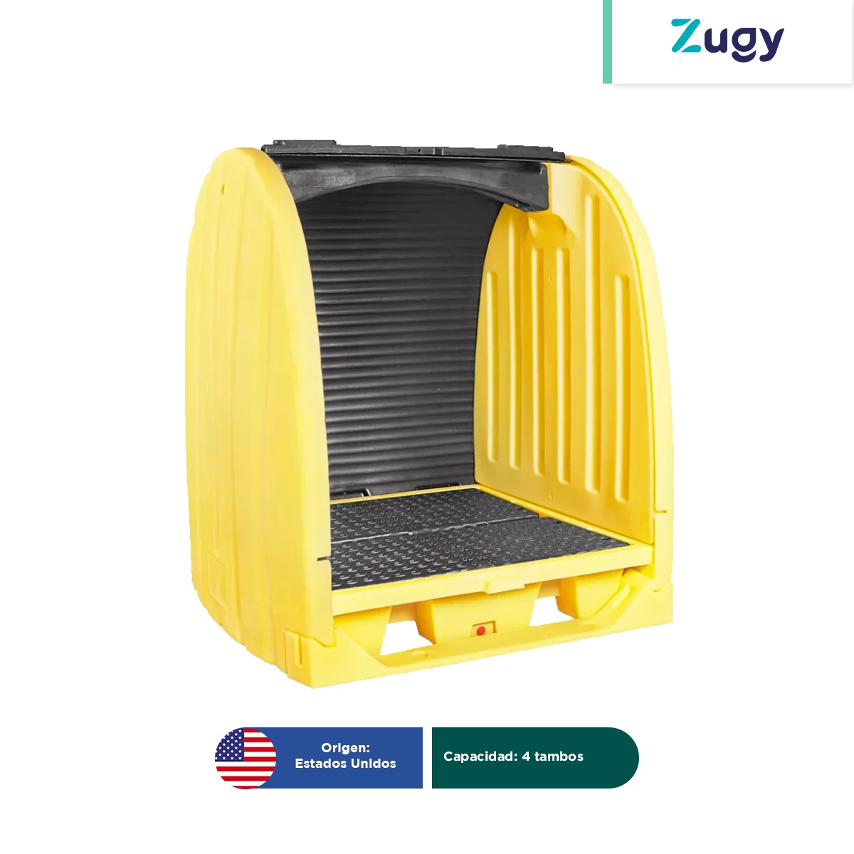 cobertizo para control de derrames para 4 tambos zugy amarillo 002