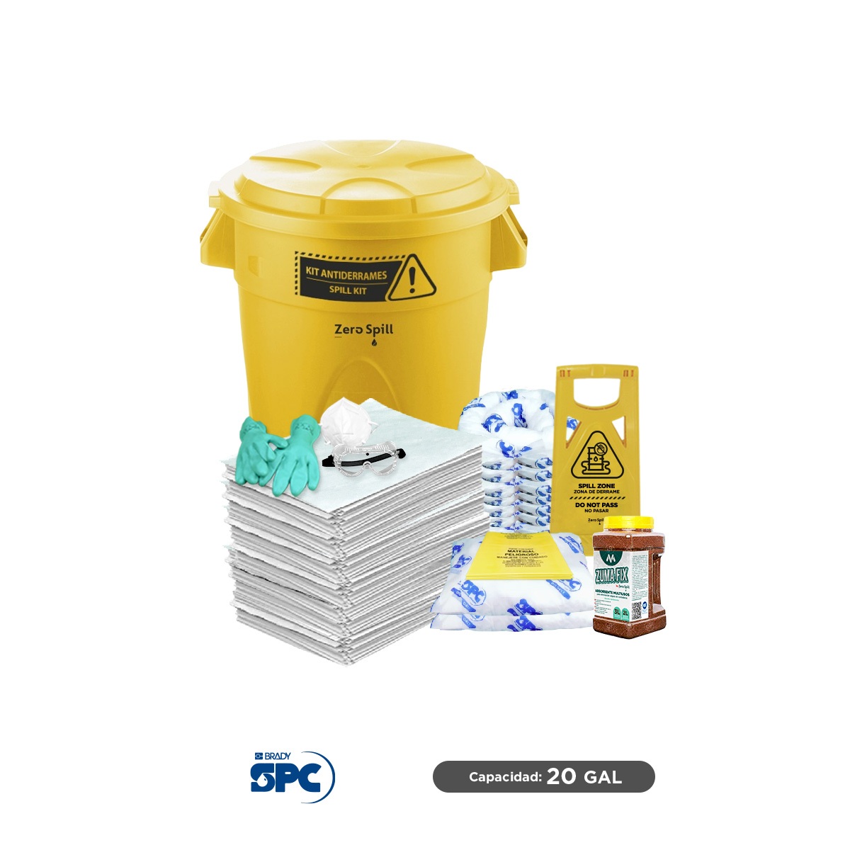 kit antiderrames elite aceite con granular zumafix musgo brady spc 20 gal 001