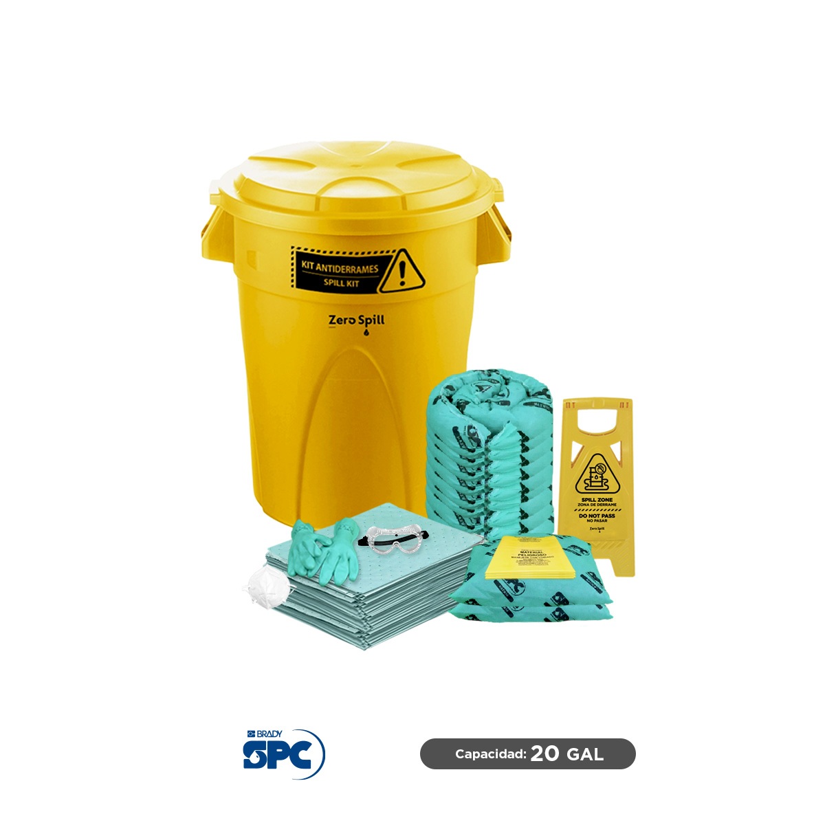 kit antiderrames elite hazmat brady spc 20 gal 001