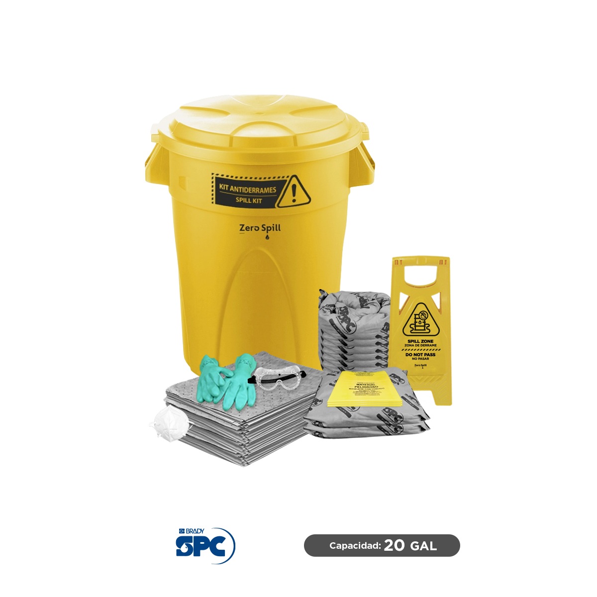 kit antiderrames elite universal brady spc 20 gal 001