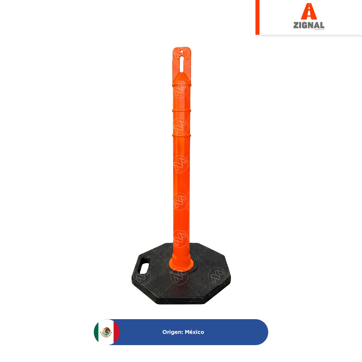 poste alineador vial con base zignal naranja 001