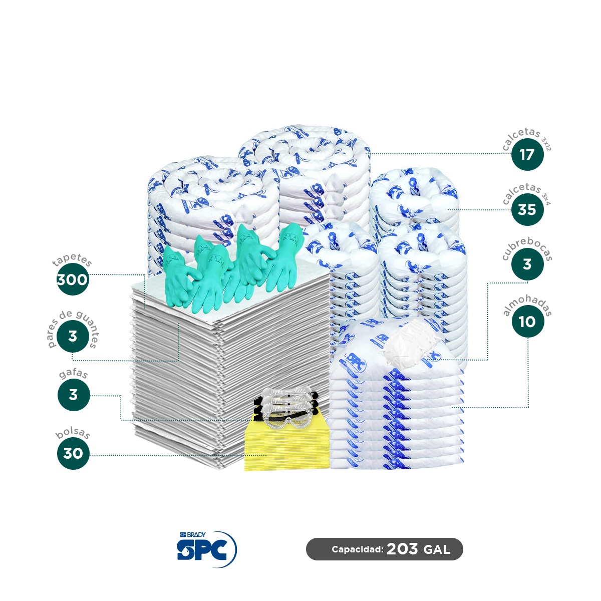 repuesto carro antiderrames aceite brady spc 203 gal 002