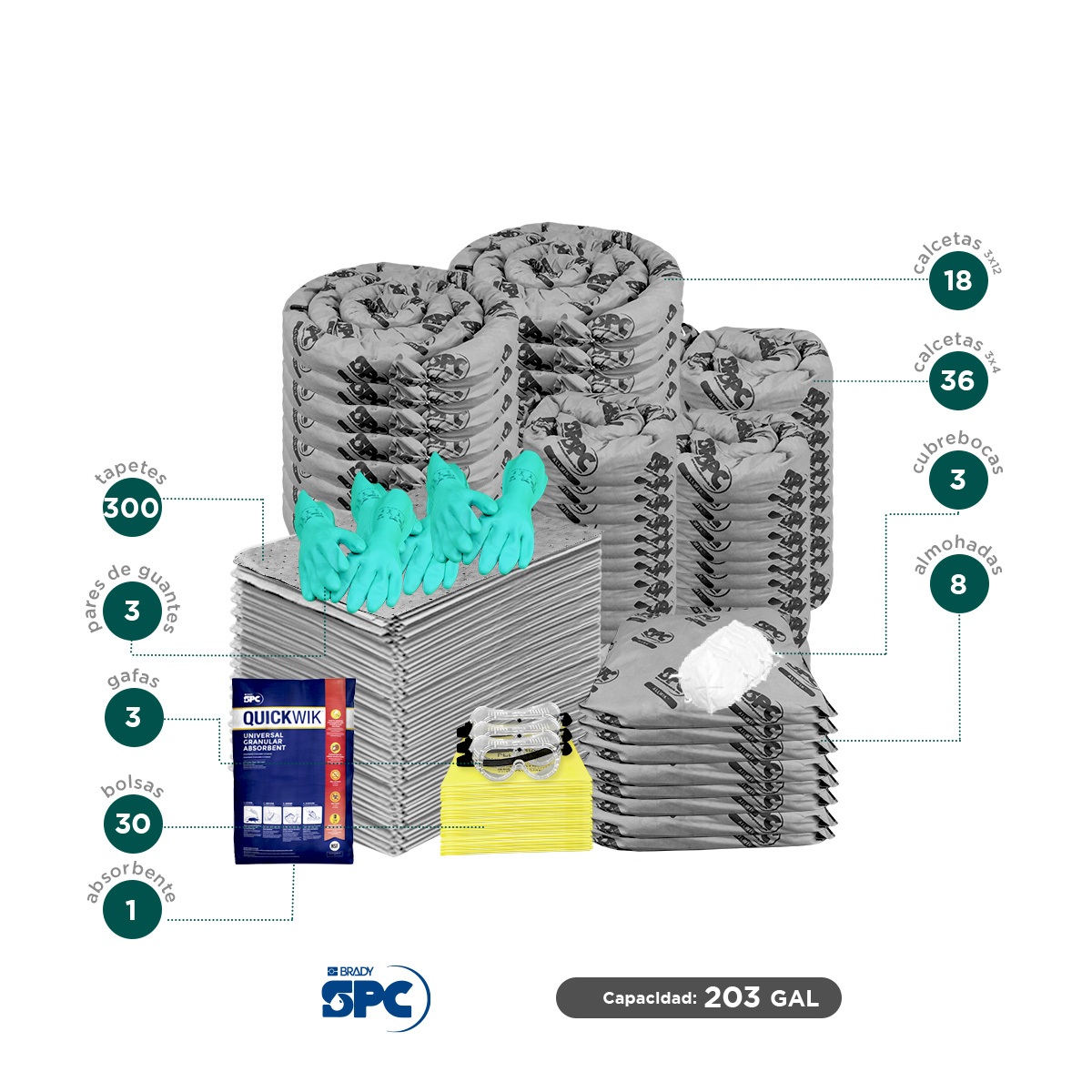 repuesto carro antiderrames universal brady spc 203 gal 002